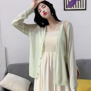 봄코트 봄아우터 브이넥 시스루 여성니트가디건 (3ezZh)