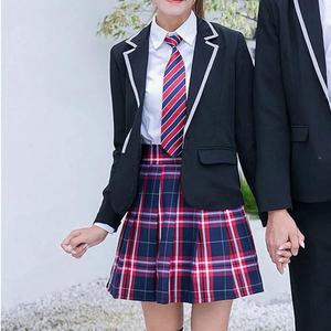 [JHP9SR17_51IB]블루 중학교교복 블랙 풀세트 교복자켓