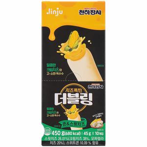 천하장사 더블링 콘 스윗치즈 450g (45g 10개입) 소시지