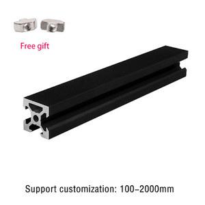 4pcs 2020N1 슬롯 알루미늄 프로파일 블랙 표준 표준 표준 압출 프레임 100mm 1200mm 양극 선형 CNC 3D 프린터 부품