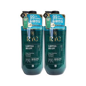 려 청아 딥클렌징 앤 쿨링 샴푸 480ml x2개