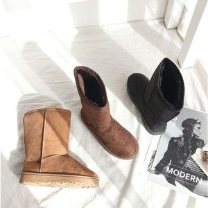 여성 겨울 데일리 스웨이드 미들 털부츠 퍼 안감 방한