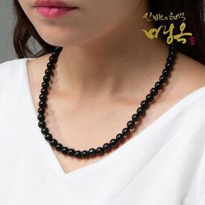 [JHQSV6MY_52CC]흑녹옥 원석 건강목걸이 9mm