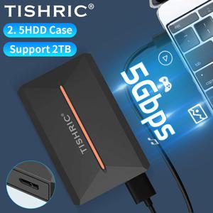 TISHRIC USB 3.0 외장 하드 드라이브 인클로저 2.5 인치 SATA-USB HHD 케이스 브라켓 UASP 가속 프로토콜 P