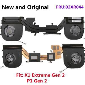 Lenovo ThinkPad X1 Extreme Gen 2 P1 Gen 2 노트북 FRU 02XR044 용 새 원본 CPU 냉각 팬 방열판 쿨러 라디