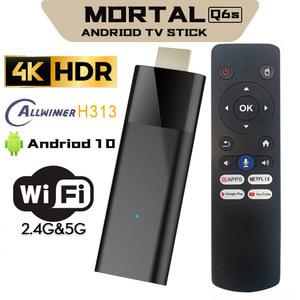 오네어 크롬캐스터 HOT Mortal Q6S 안드로이드 10 4K HDR10 블루투스 크롬캐스트 홈시어터 미디어 플레이어 Allwinner H313 BT5.2 H.265 미니 스마트 TV 스틱