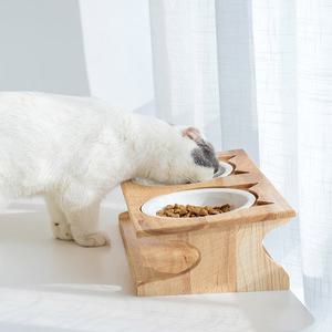 애완 동물 틸트 접시 캣타워 반려동물 1 반려묘 80x60x60 냥이 도마 대나무와 나무 한 그릇 용 유리 M 미디엄
