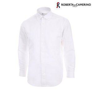 [Roberta di Camerino]린넨혼방 화이트 솔리드 일반핏 긴소매 셔츠 RP5-201-1