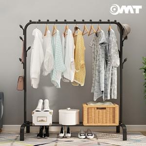 OMT 수납선반 겸용 철재 스탠드 옷걸이 행거 미끄럼방지 하단 공간활용 소품걸이 2color