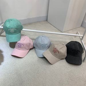 씨샵인더룸 / 로잉 레터링 자수 워싱 볼캡 야구 모자 5color
