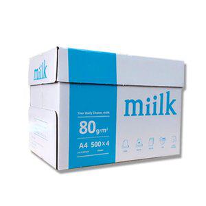 한국제지 MIILK 밀크 A4용지 80g 2000매 1박스 LGA1