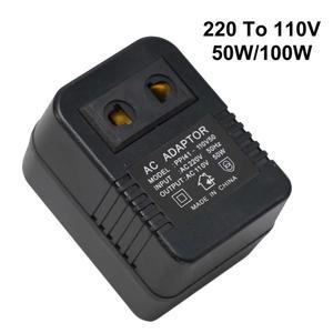 전기용품 전압 변환기 스텝 다운 변압기 여행용 220V-110V EU 플러그 50 W 100 전력
