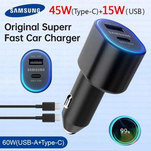 차량용 시거잭 충전기 60W 삼성 호환 오리지널 c타입 USB A PD 45W 갤럭시 S22 울트라 S21 노트 20 탭 S7 S