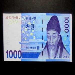 한국은행 2007년 1000원 3차 천원 완전미사용 지폐 보조권