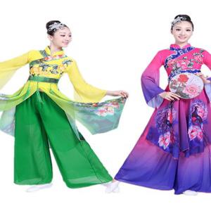 고전무용 공연의상 프린트 앙가복 부채춤 찰랑찰랑 현대무용 의상 성인여 신상
