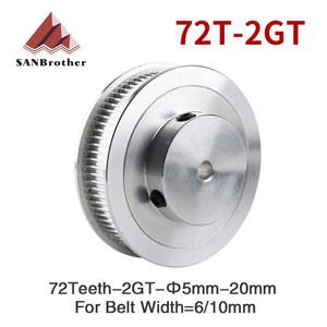 72 톱니 2M 벨트 2GT 2GT 5/6/6 35/7/8/10/12/15/20mm 동기 보어 풀리 밍 풀리 72 너비 T GT2 72 T th 6/10mm 벨트
