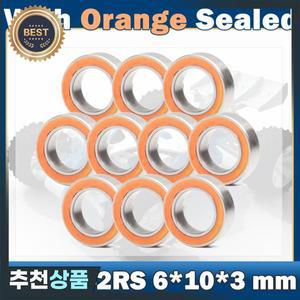 ABEC-7 미니어처 MR106-2RS 볼 베어링 오렌지 밀폐 6103mm 개