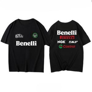 오토바이바지 새로운 Benelli Lions 오토바이 프린트 통기성 땀 흡수 남성용 반팔 남성용 및 여성용 오토바