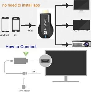 AnyCast M4 Plus 와이파이 디스플레이 무선 TV 스틱 구글 HDMI 호환 리시버 미디어 DLNA iOS 안드로이드용