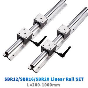 2PC 12 16 20 선형 가이드 레일 300 400 500 600 700 800 1000MM 완전 지원 4PC 12 20UU 블록