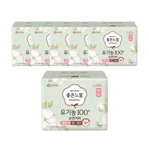 좋은느낌 유기농순면100% 순면커버 울트라슬림 중형, 18P, 6개