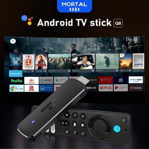 안드로이드 TV 미니 스틱 Mortal Q8 Android14 지원 8K 비디오 4K Wifi6 Allwinner H313 쿼드 코어 음성 리