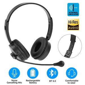 고음질헤드셋 무선 Bluetooth 5.0 헤드셋소음 제거 마이크 포함 트럭 운전사 사무실 콜센터 작업에 이상적
