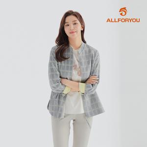 [모델착장] 여성 린넨 혼방 체크 집업 자켓 ALKKL3111-203_G