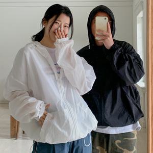 오버핏 후드 바람막이 점퍼 밑단스트링 여성 빅사이즈
