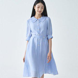 [지센]피어로즈 사이드 플리츠 핏플레어 원피스 LFOPO592_SB