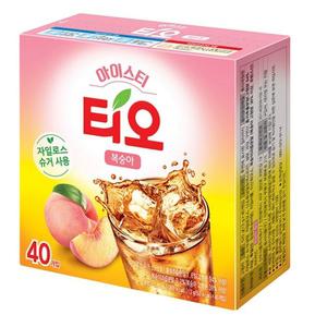 (13g 40T) 티오 아이스티 복숭아/음료/유아/어린이/과일/업소용/분말/사무실/스틱/선물용/과채/키즈/사무실