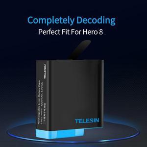 TELESIN 배터리 고프로 히어로 5, 6, 7, 8, 1750 mAh 배터리, 3 가지