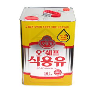 오뚜기 오쉐프 식용유 18L 콩기름 말통 대두유 업소용 대용량 18리터
