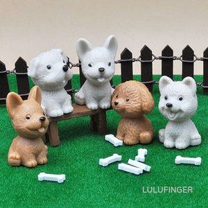 [룰루핑거] 미니어쳐 인형 강아지 2.4x2.4x3.7cm (5개입) 1RX-02-502