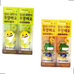 페리오 엄마 치약이 투명해요 핑크퐁 80g 2개입 아동치약