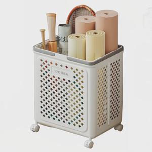 ZOZOFO 빨래 바구니 대형 바퀴달린 오픈 세탁바구니 빨래통 접이식 빨래바구니 라탄