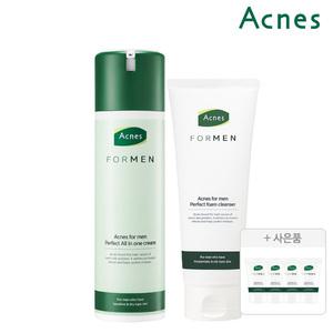 아크네스 포맨 퍼펙트 올인원 크림200ml+폼클렌저150ml(올인원30mlx4개)