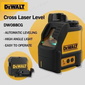 DEWALT 크로스 레이저 레벨, DW088CG 실내 및 실외용 고정밀 2 라인 셀프 레벨링 그린 빔 전동 공구