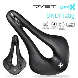 자전거 안장 시트 쿠션 RYET 초경량 카본 가죽 새들 로드 바이크 MTB 레이싱 PU 소프트 타원형 레일 7 9 좌석 사이클링 액세서리