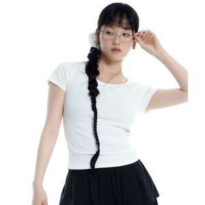 SPAO 코튼스판 골지 스퀘어넥 세미크롭 반팔티SPRWF26G05 SPRWF26G05
