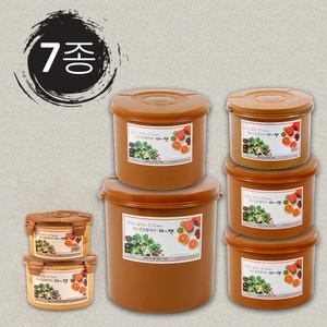 황토 진공항아리 원형 7종세트 밀폐용기/쌀통/쌀독/매실/된장/고추장/오이지/매실주/매실청/김치