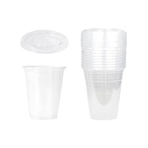 롯데 이라이프 테이크아웃컵 투명 350ml 뚜껑 컵 10P