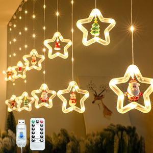 OMT 크리스마스 별 캐릭터 LED 가랜드 줄조명 무드등 OL-GLSTAR 트리장식