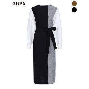 [GGPX]하프 배색 허리끈 원피스  GOCOP009F _P379624867