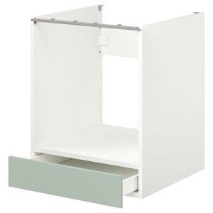 [정품] 이케아 캐비닛 수납장 정리함 ENHET 엔헤트 오븐하부장서랍, 화이트/페일그레이그린, 60x62x75 cm46