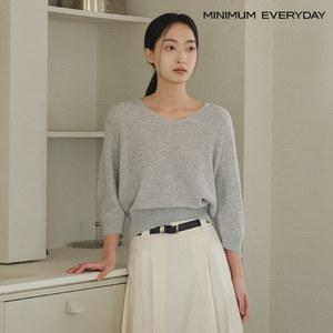 [롯데백화점]미니멈 [미니멈 에브리데이]데일리 브이넥 루즈핏 반팔 니트 (EB2KT006D)