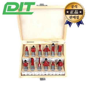 DIT 루터날세트 DR1212 샹크12mm 12개입 루터비트 원예공구 목공툴