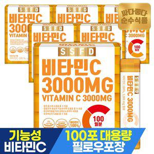 [순수식품]비타민C 100% 3000mg 6박스(600포) 실속형 / 비타민씨 분말 스틱 파우더
