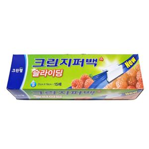슬라이딩 지퍼백 21cm x 19cm 15매 / 지퍼락 지퍼팩