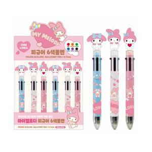 산리오 마이멜로디 피규어 6색 볼펜 0.7mm 마멜 굿즈 단체선물 구디백